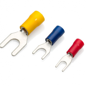 High Precision Stamping Parts Crimp Terminals PVC Insulated Fork Terminals Brass Alloy Contacts Pin Terminals for Wire Harness