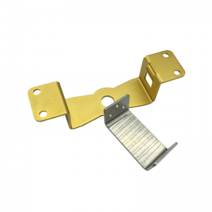 Gold Anodized Aluminum CNC Machined Sheet Metal Fabrication Part Customized Laser Cutting Bending Services with 0.01mm Tolerance